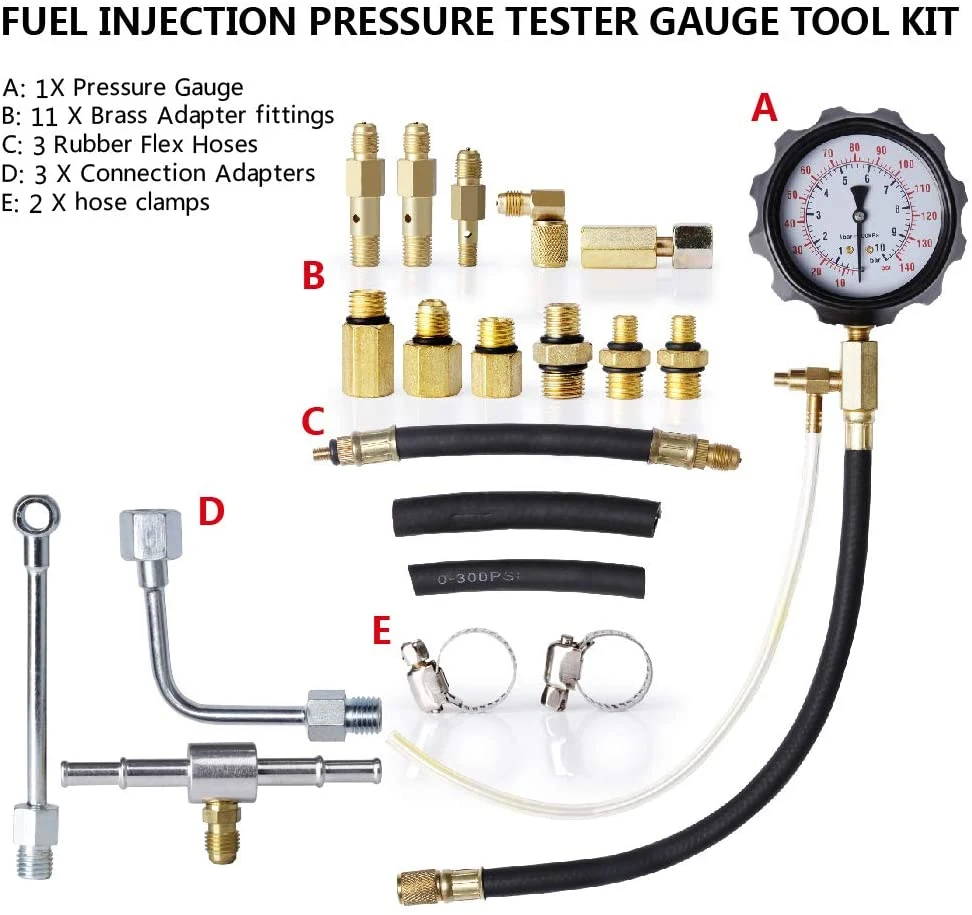 Tu-114 Auto Repair Tools Petrol Fuel Tester Injection Pump Oil Combustion Spraying Pressure Meter Gauge (48110002)