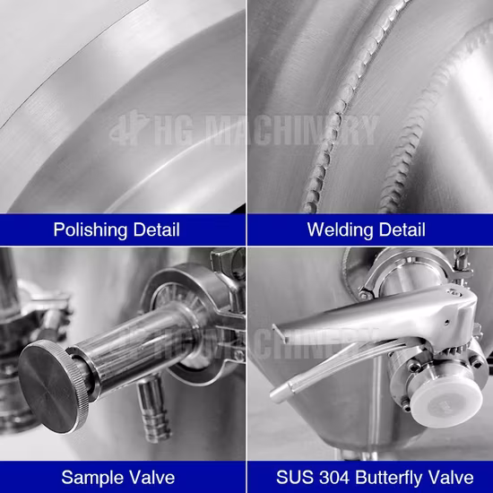 Tanque cônico de fermentação de cerveja de aço inoxidável 500L 1000L 2000L Fermentador de cerveja encamisado Equipamento de fermentação de cerveja